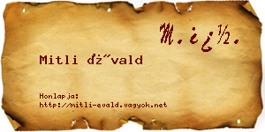 Mitli Évald névjegykártya